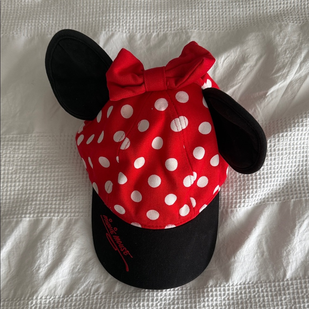 Authentic Disney Red and White Polka Dot Minnie Mouse Hat